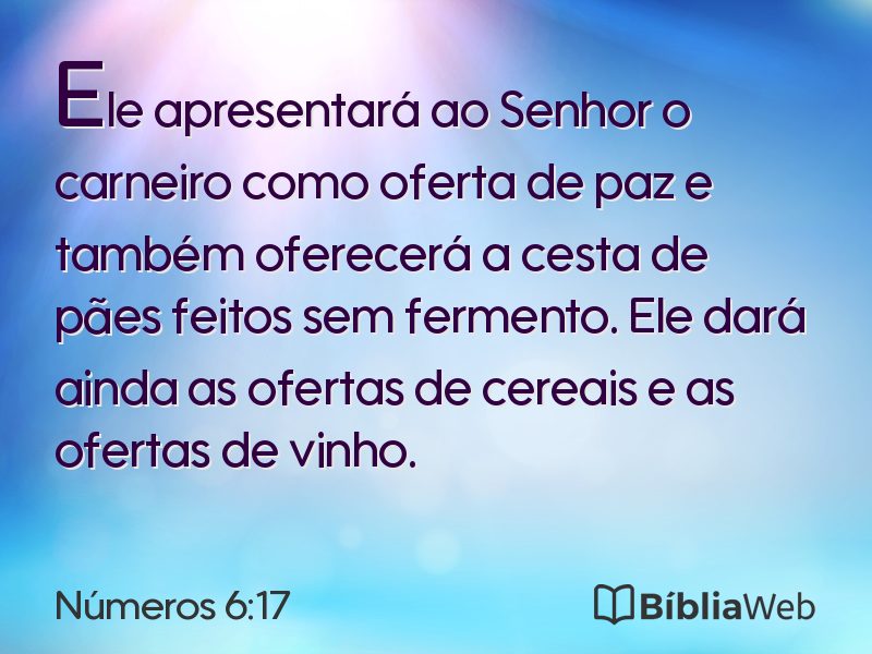 Números 6:17 em imagem para compartilhar