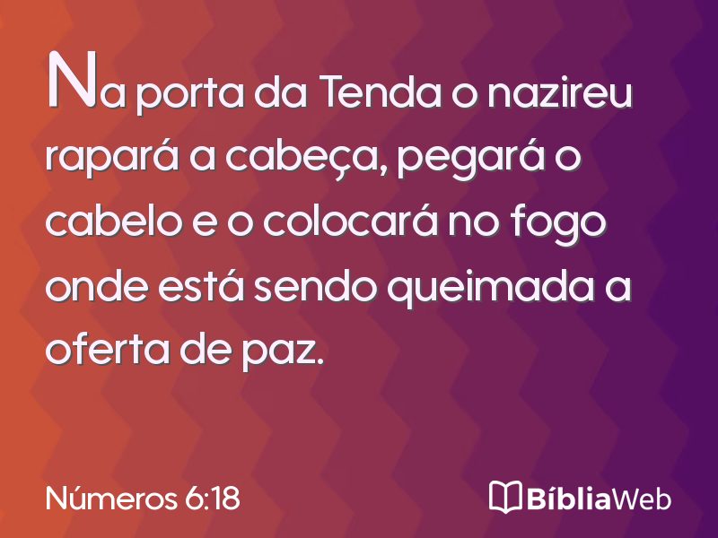 Números 6:18 em imagem para compartilhar