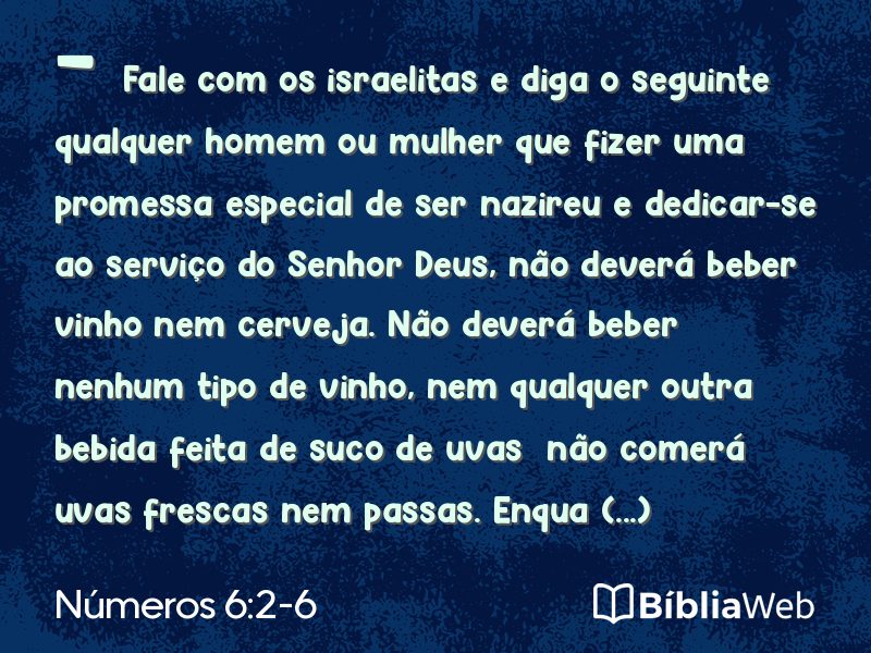 Números 6:2-6 em imagem para compartilhar