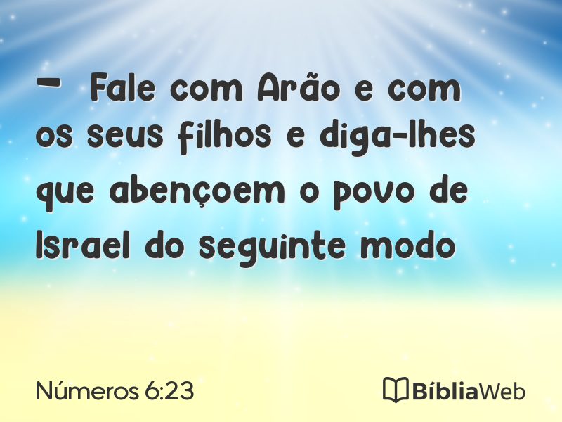 Números 6:23 em imagem para compartilhar