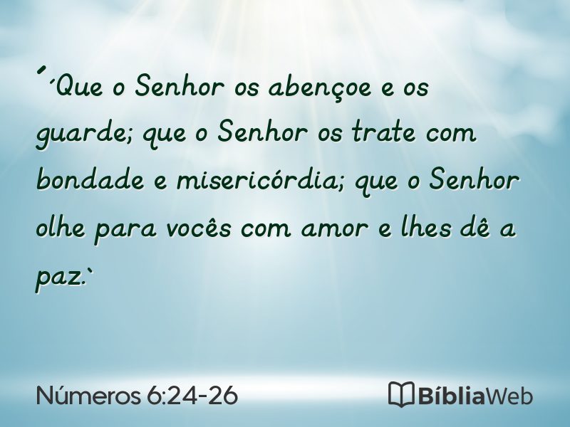 Números 6:24-26 em imagem para compartilhar