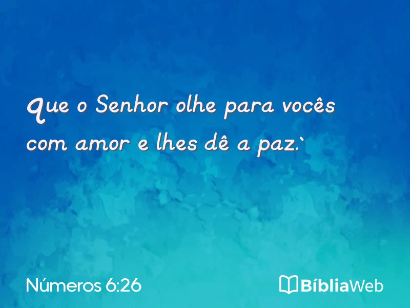 Números 6:26 em imagem para compartilhar