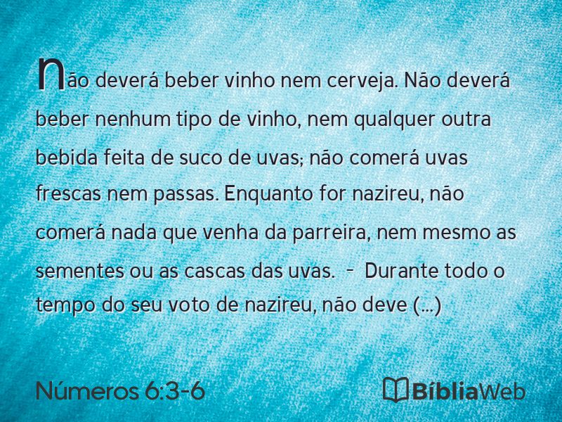 Números 6:3-6 em imagem para compartilhar