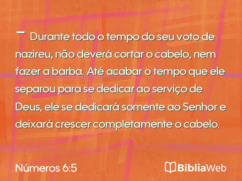 Números 6:5 em imagem para compartilhar
