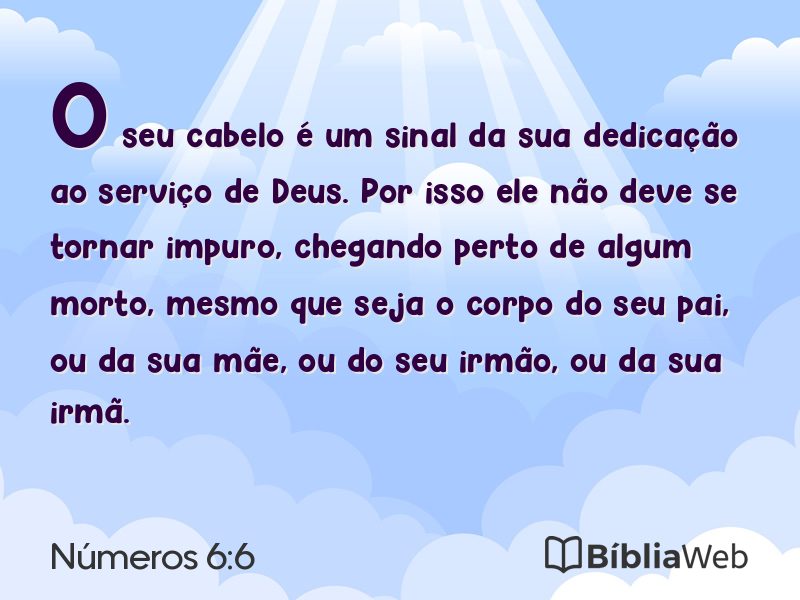 Números 6:6 em imagem para compartilhar