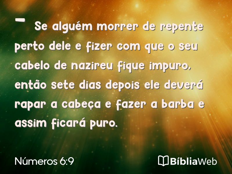 Números 6:9 em imagem para compartilhar