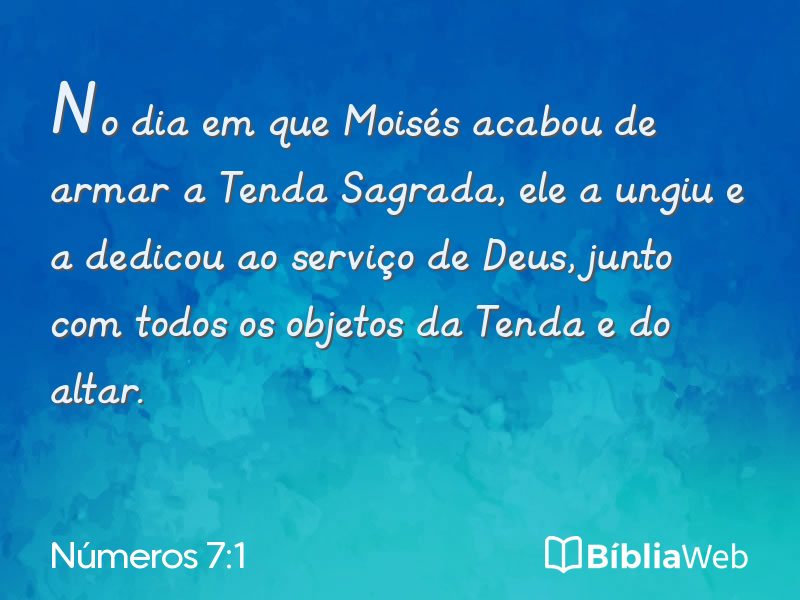 Números 7:1 em imagem para compartilhar