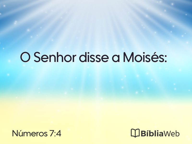 Números 7:4 em imagem para compartilhar