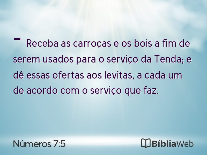 Números 7:5 em imagem para compartilhar