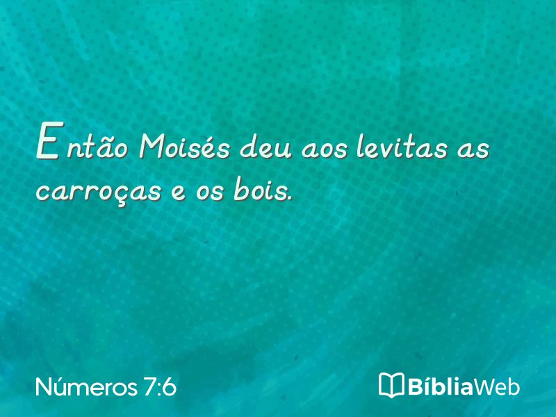 Números 7:6 em imagem para compartilhar