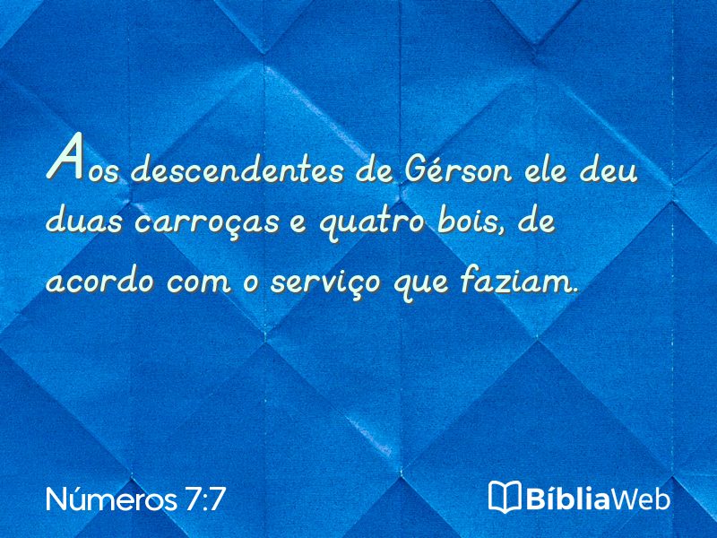 Números 7:7 em imagem para compartilhar