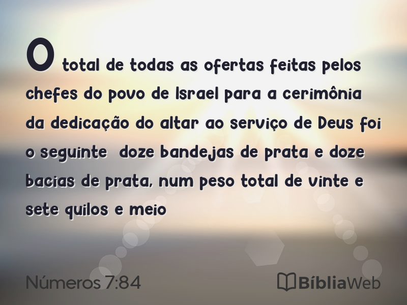 Números 7:84 em imagem para compartilhar