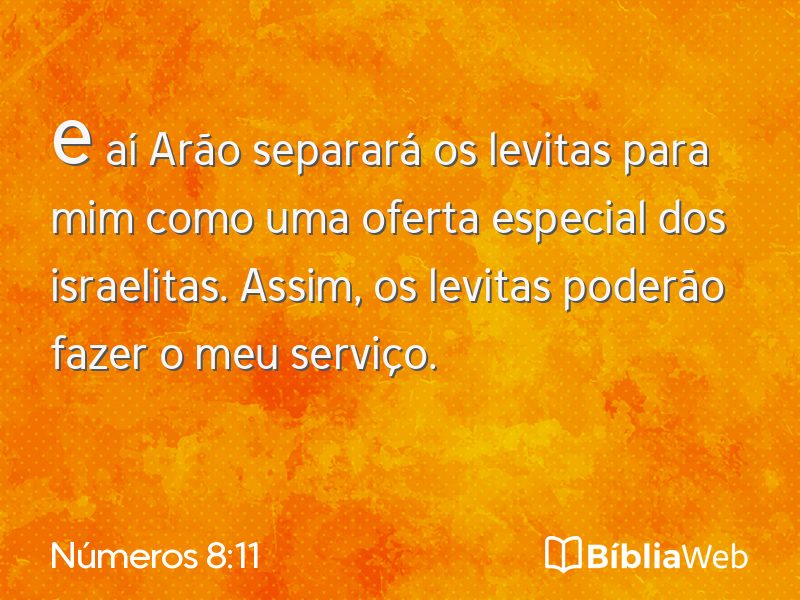 Números 8:11 em imagem para compartilhar