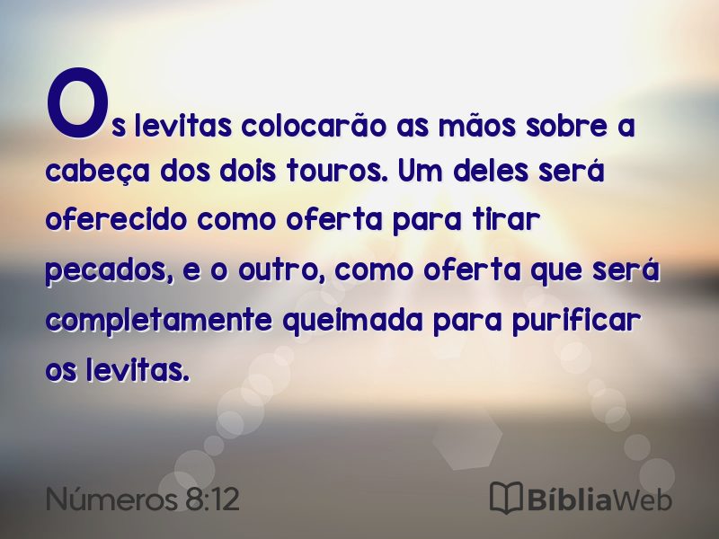 Números 8:12 em imagem para compartilhar