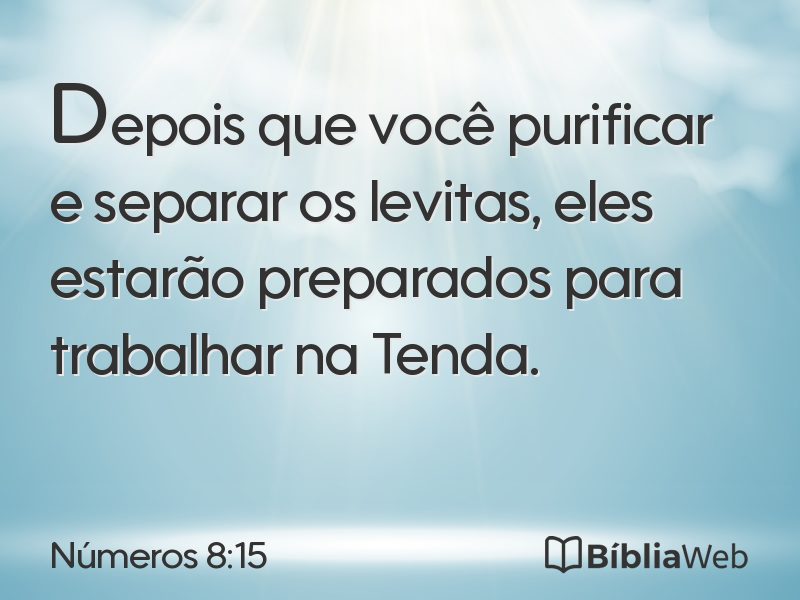 Números 8:15 em imagem para compartilhar