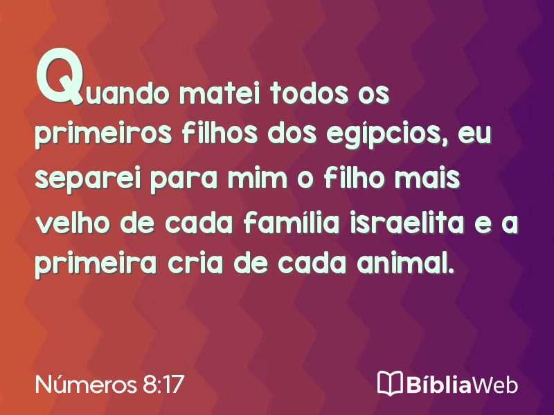 Números 8:17 em imagem para compartilhar