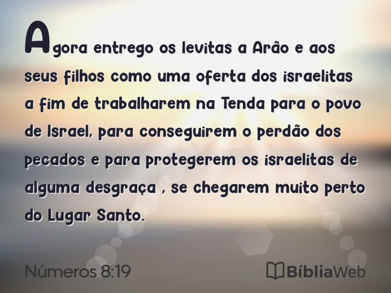 Números 8:19 em imagem para compartilhar
