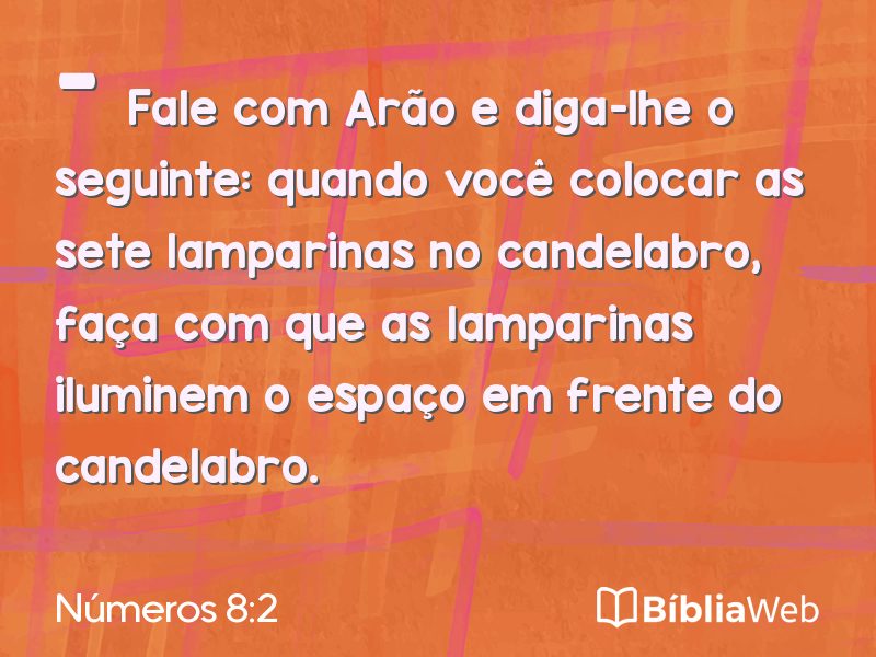 Números 8:2 em imagem para compartilhar