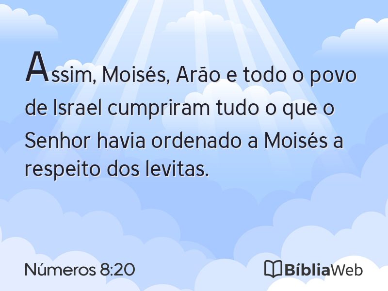 Números 8:20 em imagem para compartilhar