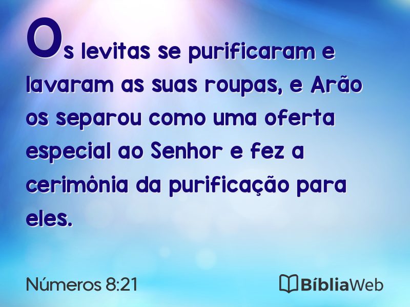 Números 8:21 em imagem para compartilhar