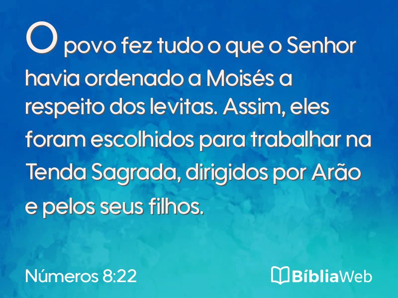 Números 8:22 em imagem para compartilhar