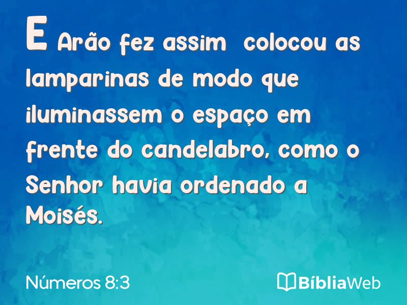 Números 8:3 em imagem para compartilhar