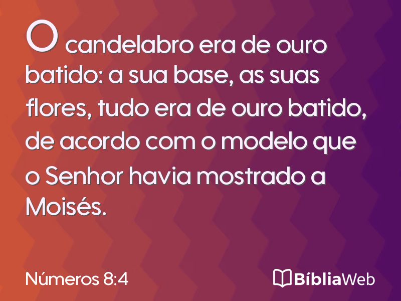 Números 8:4 em imagem para compartilhar