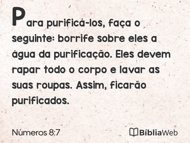 Números 8:7 em imagem para compartilhar