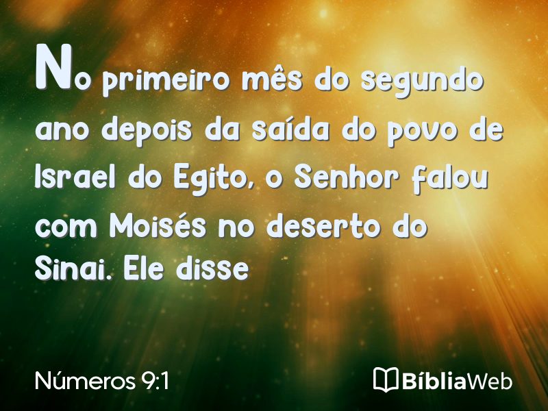 Números 9:1 em imagem para compartilhar