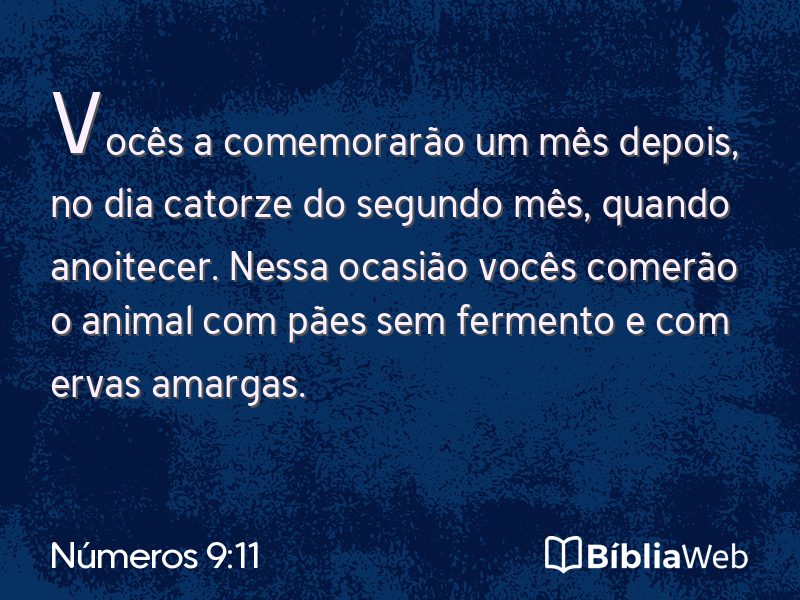 Números 9:11 em imagem para compartilhar