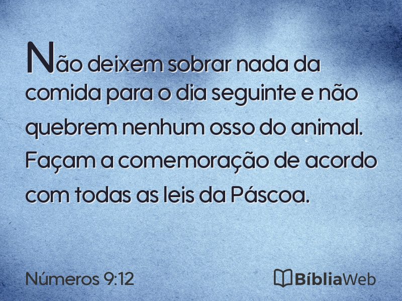 Números 9:12 em imagem para compartilhar