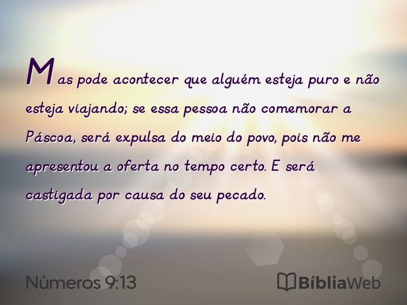 Números 9:13 em imagem para compartilhar
