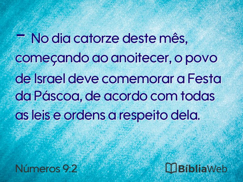 Números 9:2 em imagem para compartilhar