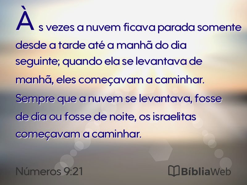 Números 9:21 em imagem para compartilhar