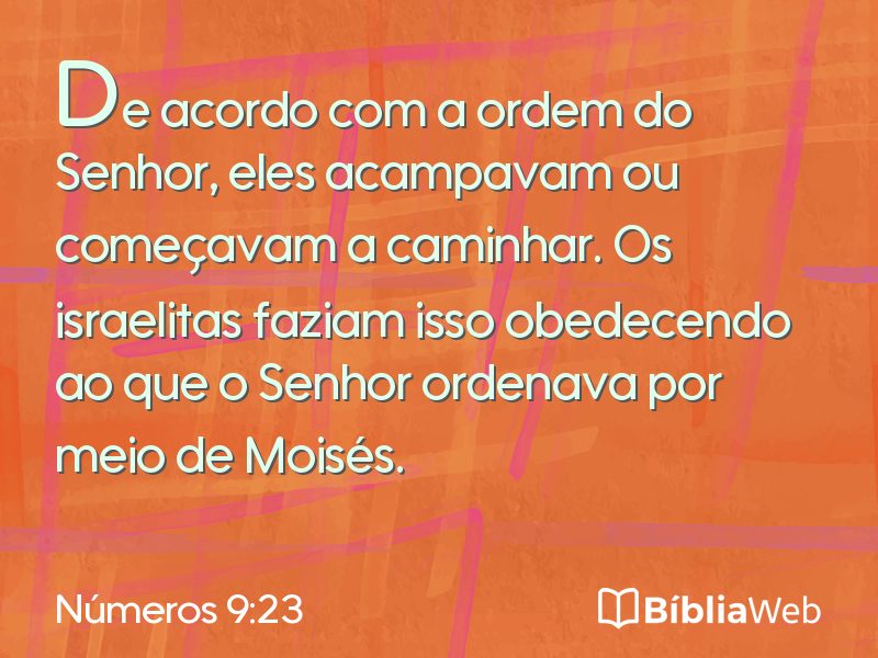 Números 9:23 em imagem para compartilhar