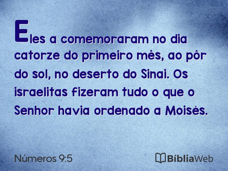 Números 9:5 em imagem para compartilhar