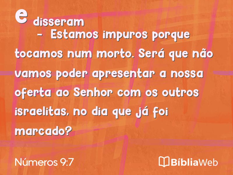 Números 9:7 em imagem para compartilhar
