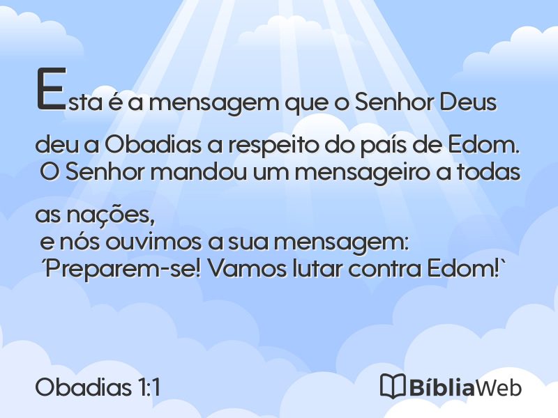 Obadias 1:1 em imagem para compartilhar