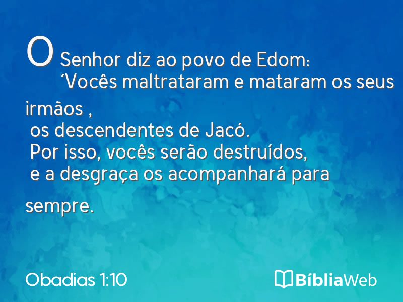 Obadias 1:10 em imagem para compartilhar