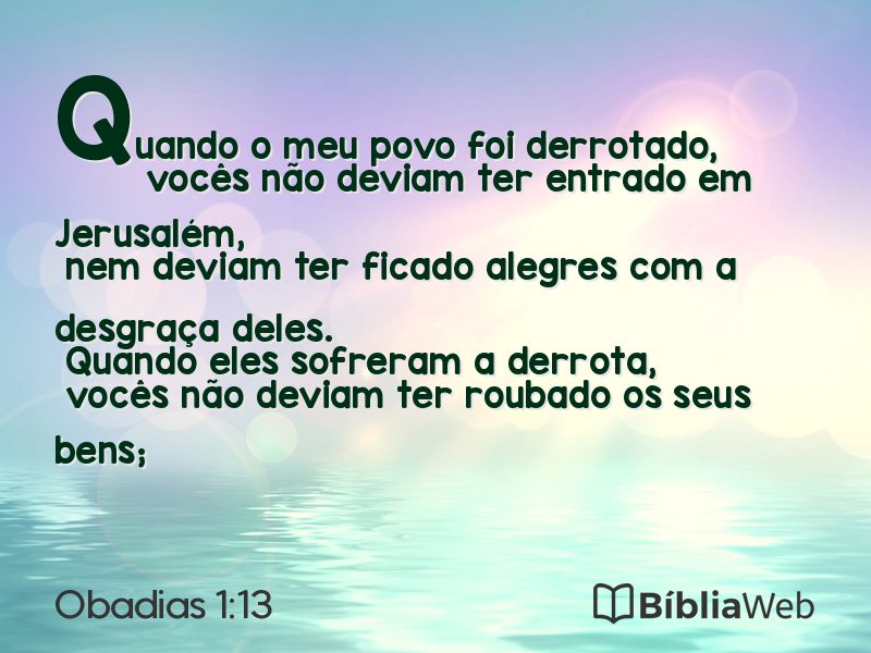 Obadias 1:13 em imagem para compartilhar
