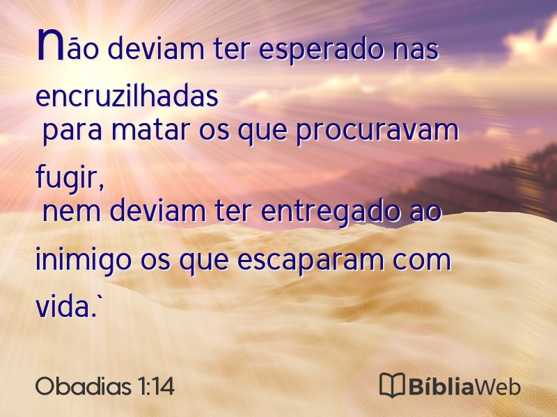 Obadias 1:14 em imagem para compartilhar