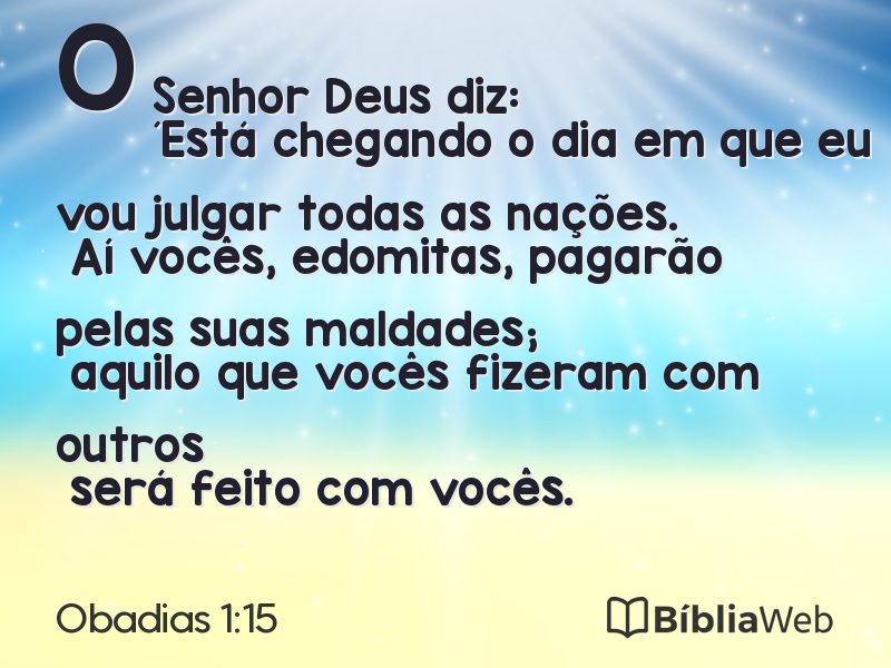 Obadias 1:15 em imagem para compartilhar