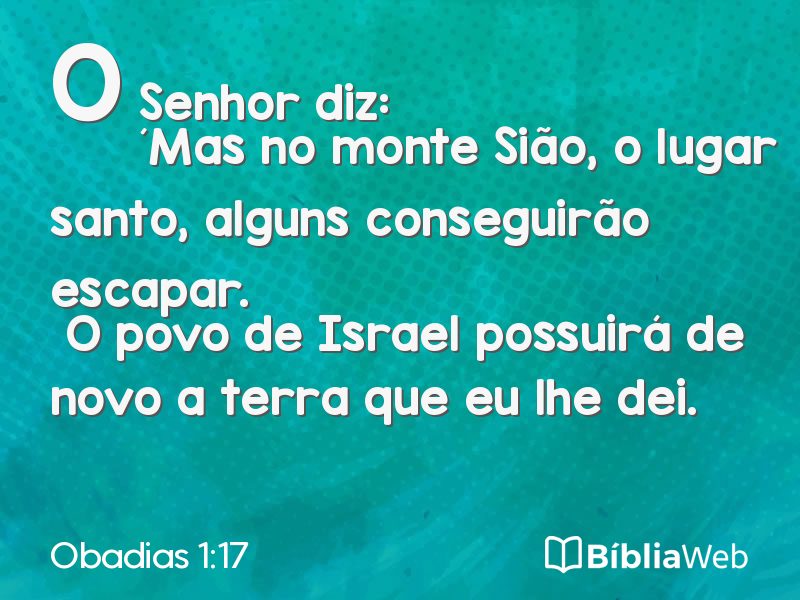 Obadias 1:17 em imagem para compartilhar