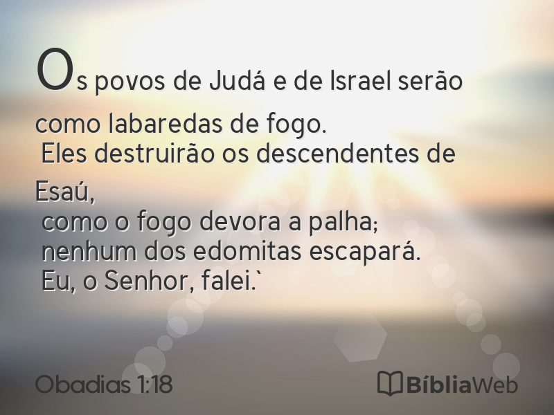 Obadias 1:18 em imagem para compartilhar