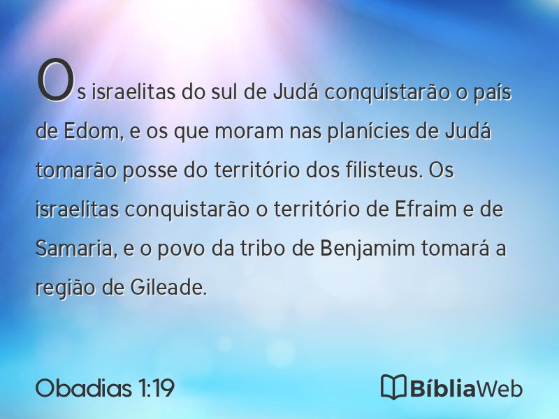 Obadias 1:19 em imagem para compartilhar