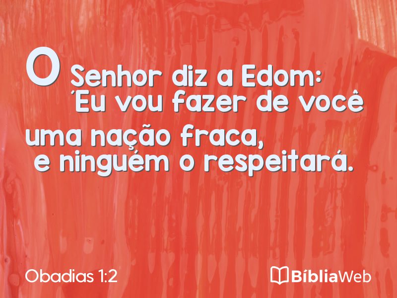 Obadias 1:2 em imagem para compartilhar
