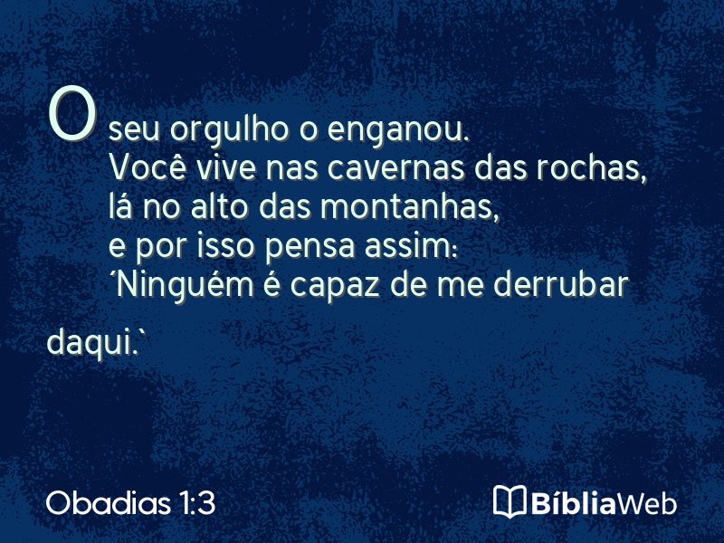 Obadias 1:3 em imagem para compartilhar