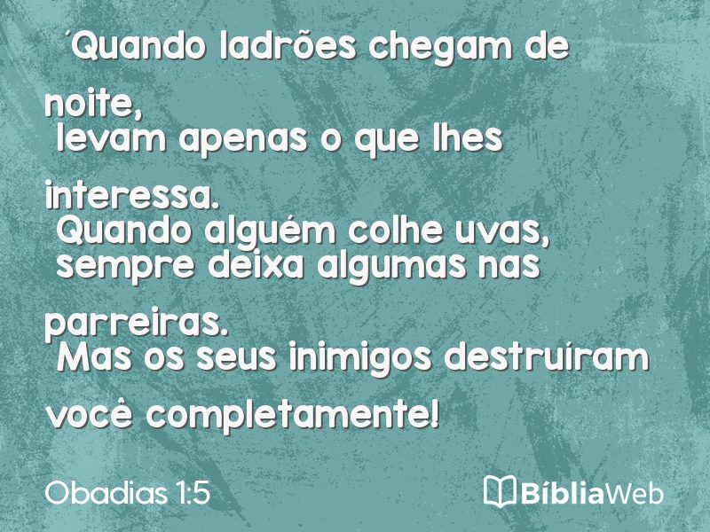 Obadias 1:5 em imagem para compartilhar