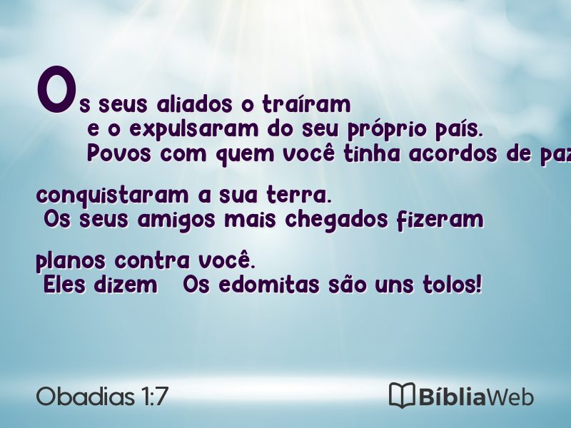 Obadias 1:7 em imagem para compartilhar