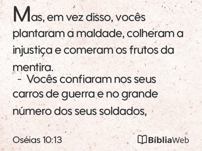 Oséias 10:13 em imagem para compartilhar